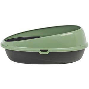 Oval Cat Litter Tray Box with Rim - Brown