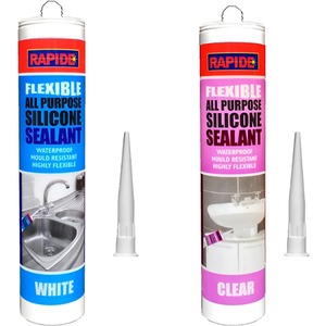 All Purpose Silicone Sealant Baths Sinks Gun