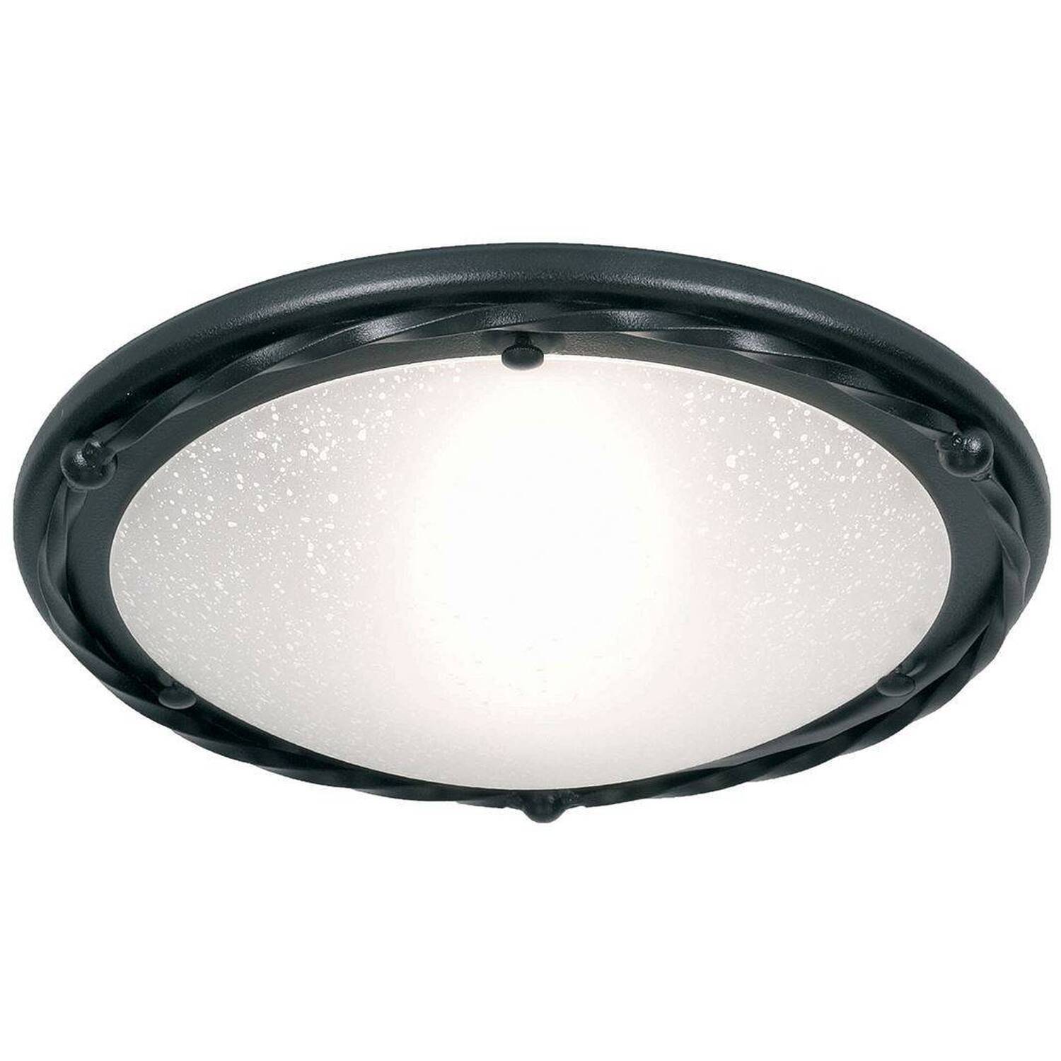 Elstead Pembroke 1 Light Flush Ceiling Light Black, E27 - Black