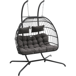Darphe Garden Hanging Egg Chair with Cushion and Pillow