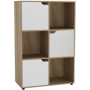 6-Cube Shelving Unit With Wooden Doors - White
