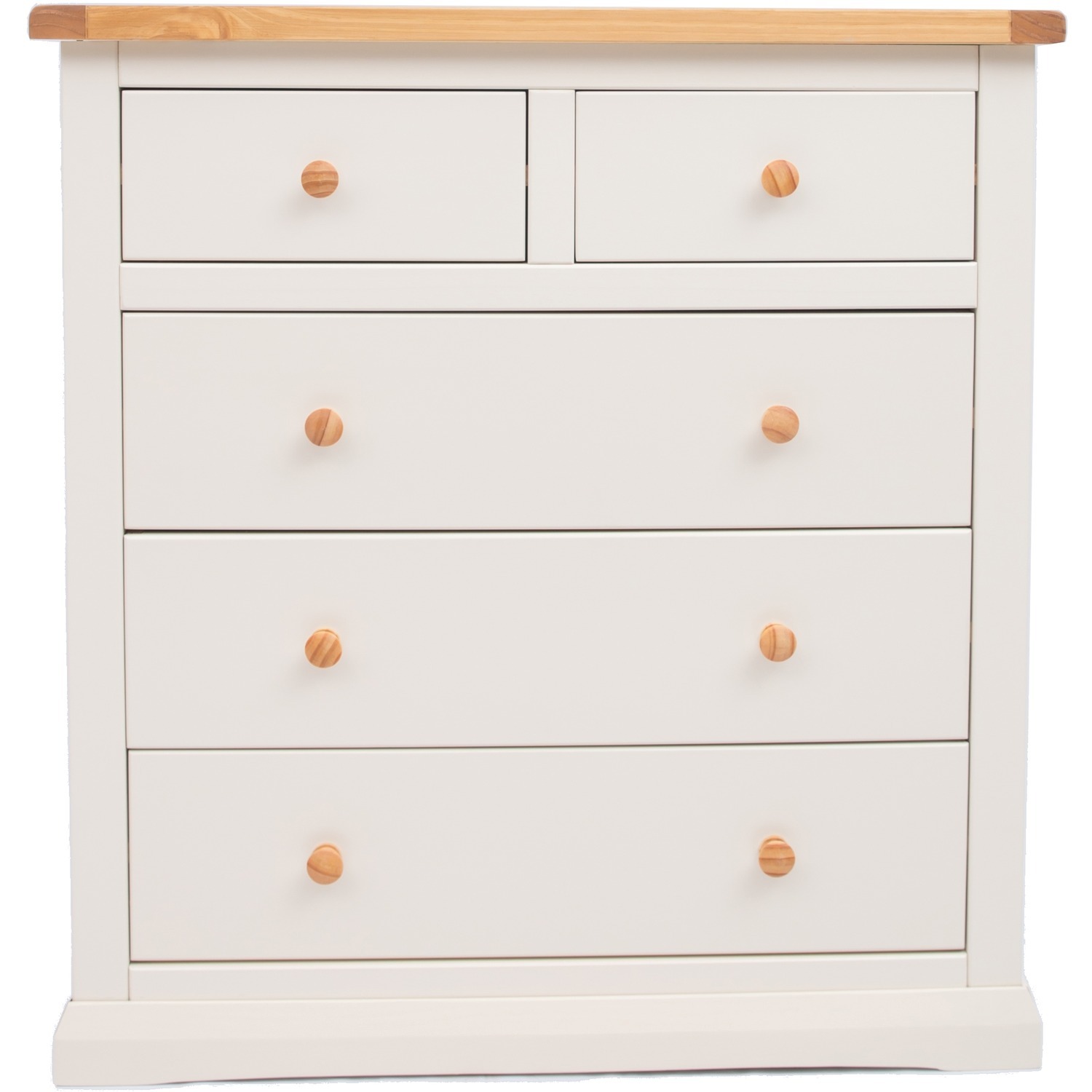 Castelli 2 over 3 Drawer Chest - White / MDF, Pine, Plywood / 25kg