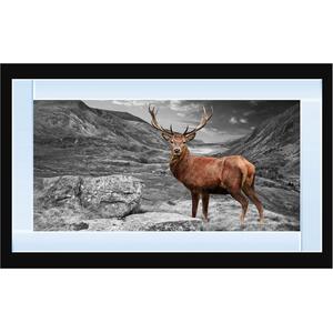 Stag in Highlands Glitter Liquid Wall Art