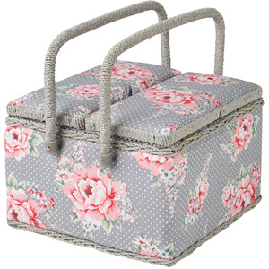 Large Twin Lid Sewing Basket