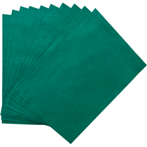 Pack of 10 A4 Dark Green Coloured Felt 180gsm Sheets