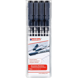 Wallet of 4 Drawliner Pen 1880 edding Black