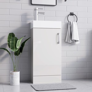BELOFAY New York White 400mm Floor Standing Bathroom Vanity Unit With Basin