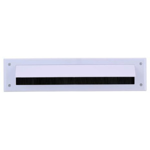 White Mailbox Cover with Draught Excluder Brush Lid