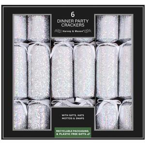 Pack of 6 Holographic Christmas Crackers with Gifts