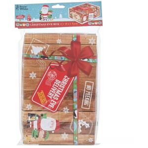 Extra Small Santa Gift Storage Boxes - 17x26.5x8.5cm - Brown - Set of 3