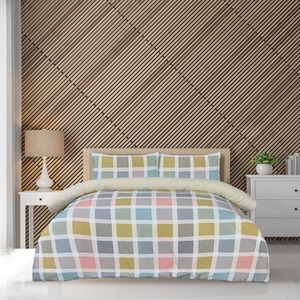 Luxury Super Soft Crosshatch Check Duvet Cover with Pillowcase