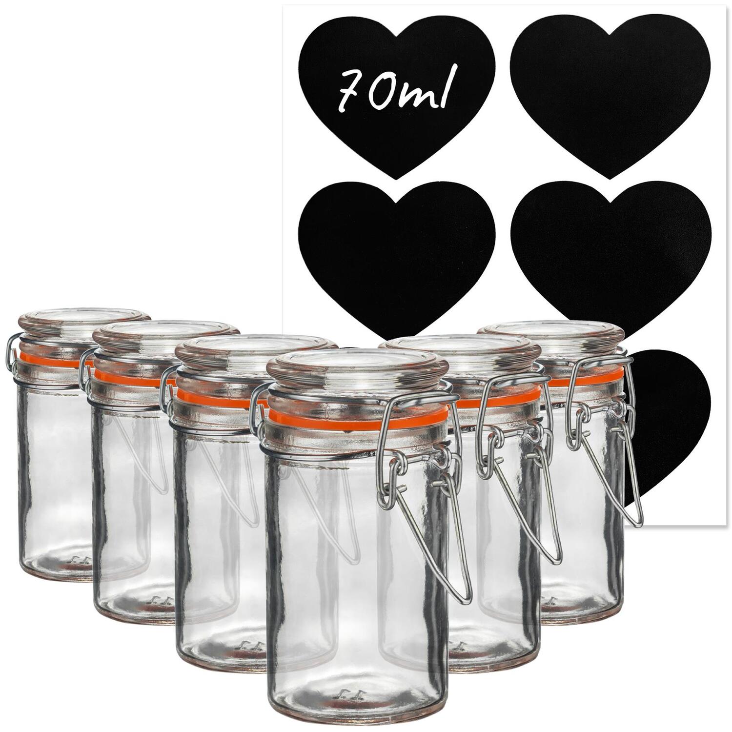 Image of 70ml Glass Storage Jars with Heart&hellip;