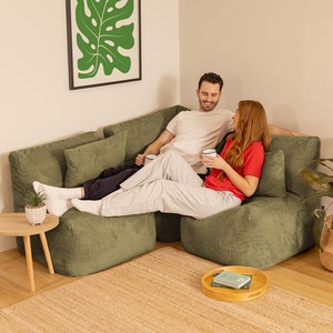 3pc icon Noa, 1x Corner, 2x Recliner, Jumbo Cord
