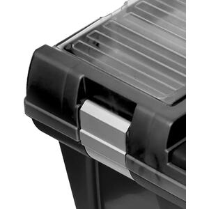 12cm Large Black Toolbox with Lid Storage Compartment