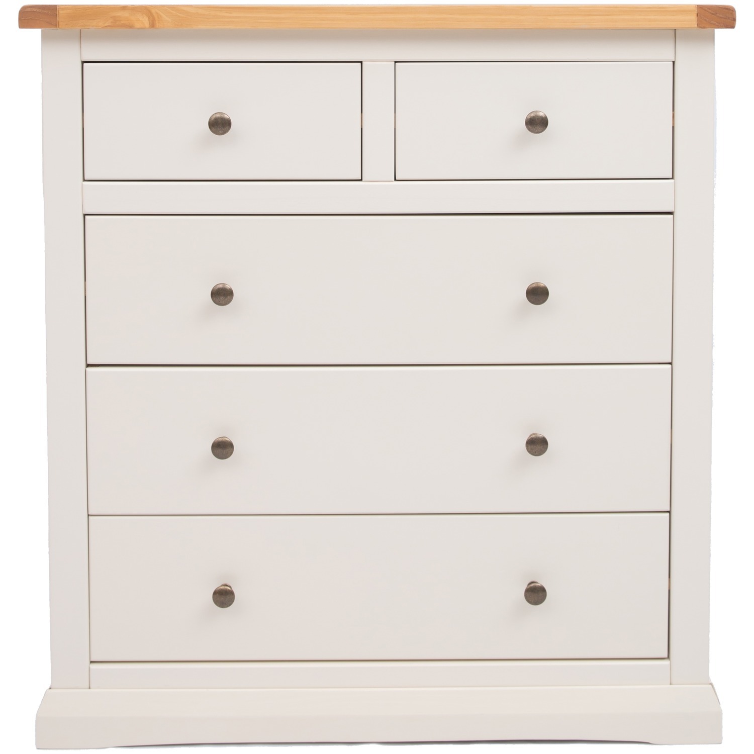 Castelli 2 over 3 Drawer Chest - White / Oak, Plywood / 26kg