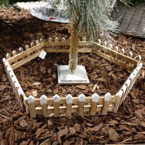Christmas Tree Wooden Snow Fence  -1-2 Pack - Natural - Set of 2