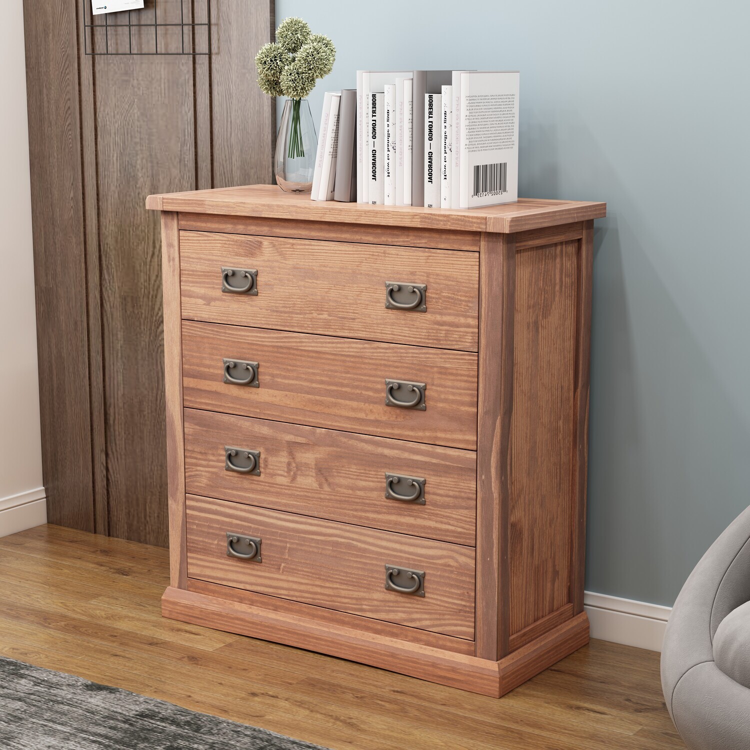 Cabinet Bits Tirolo 4 Drawer Chest - Brown / Drop