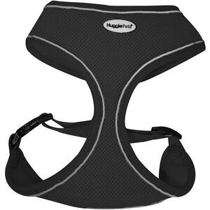 HugglePets Black Extra Small 28 - 40cm Reflective Air Mesh Dog Harness