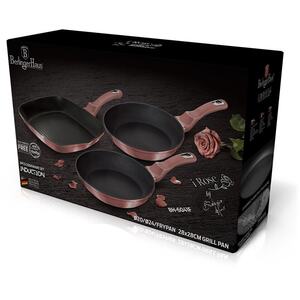 Berlinger Haus 3pc Rose Aluminium Frying Grill Pan