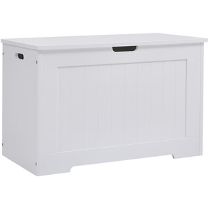 White Wooden Storage Chest with Organiser Compartment
