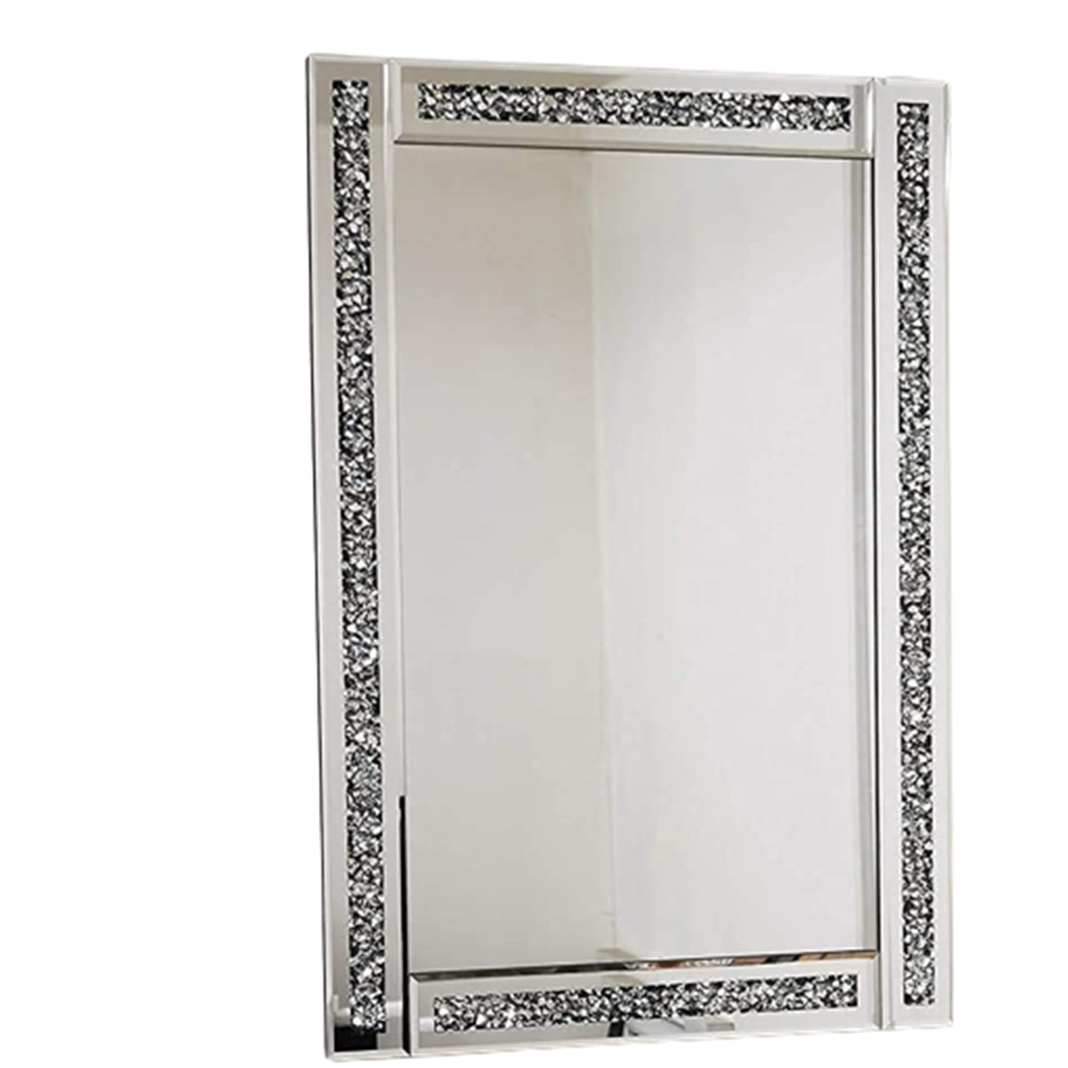 Image of Crushed Diamante Wall Mirror - Silver