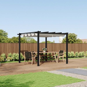 Aluminium Outdoor Pergola with Adjustable Waterproof Canopy