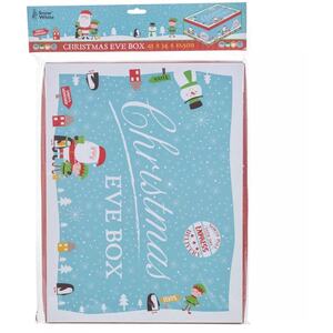Small Santa Gift Storage Boxes - 21x32x11cm - Blue - Set of 3