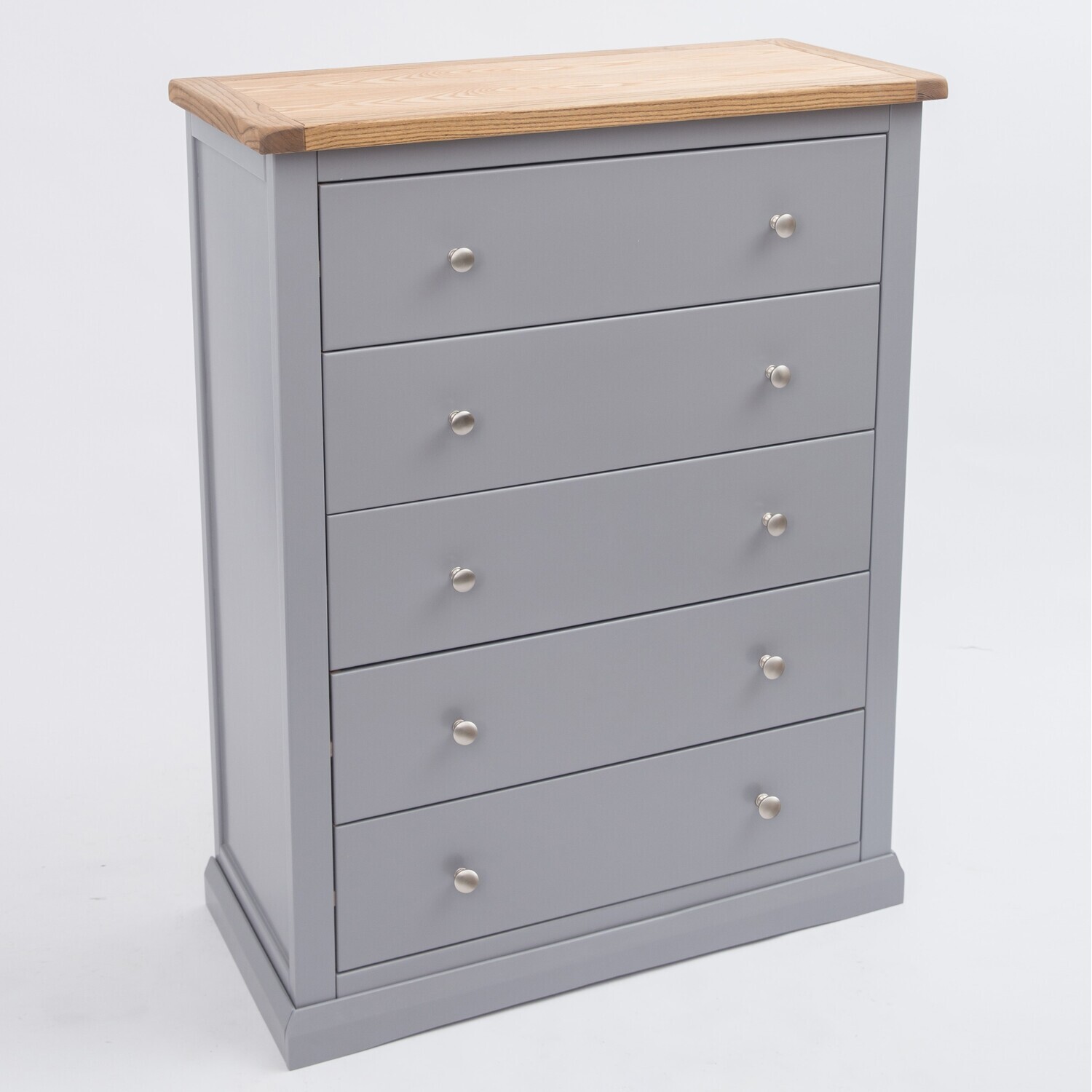 Rocca 5 Drawer Chest - Grey / Chrome