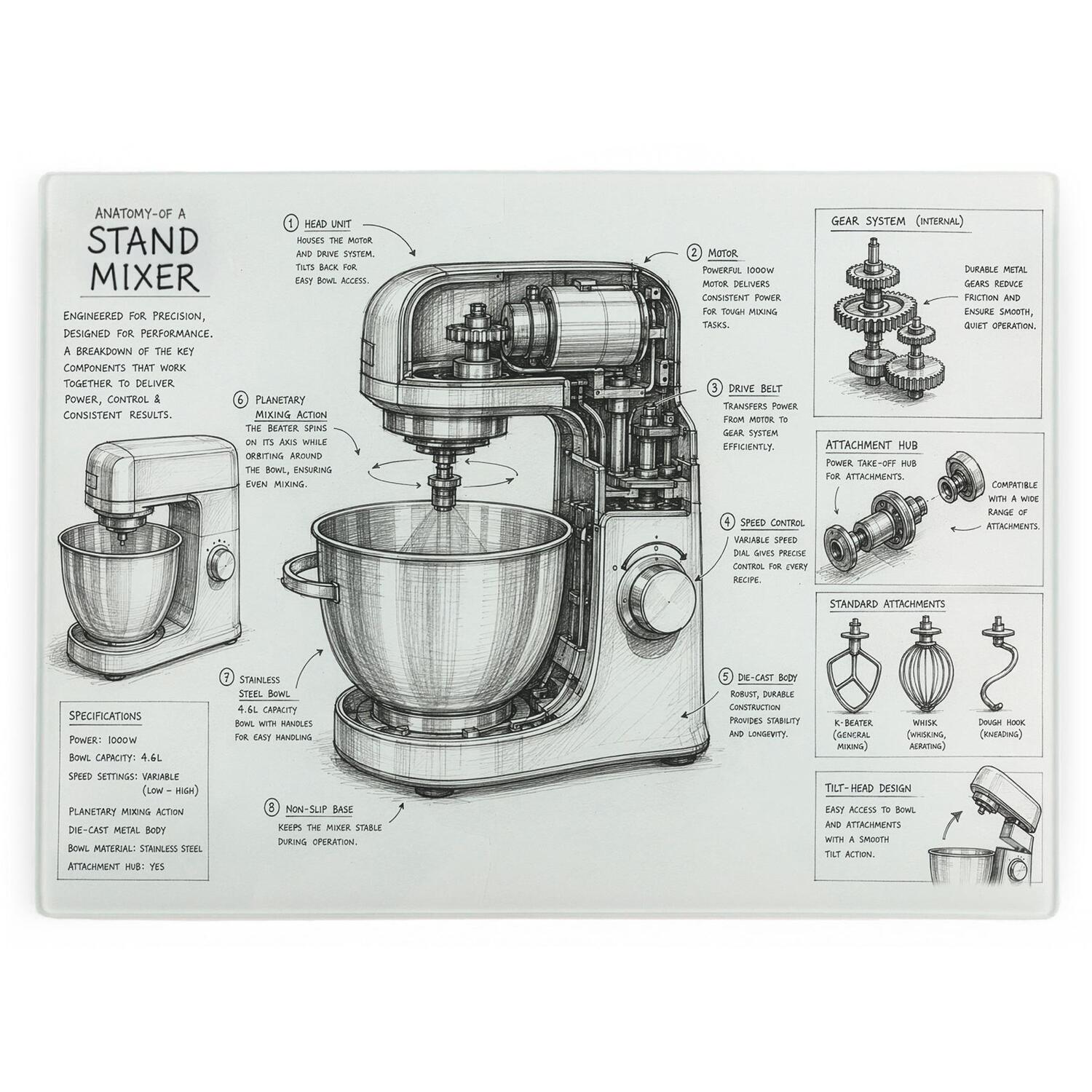Image of Stand Mixer Anatomy Large Smooth Glass&hellip;