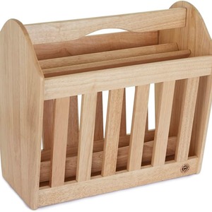 Wooden Magazine and Newspaper Free Standing Rack