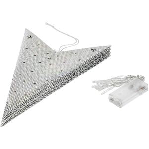 LED Paper Star Hanging Christmas Lanterns - Silver - Set of 3