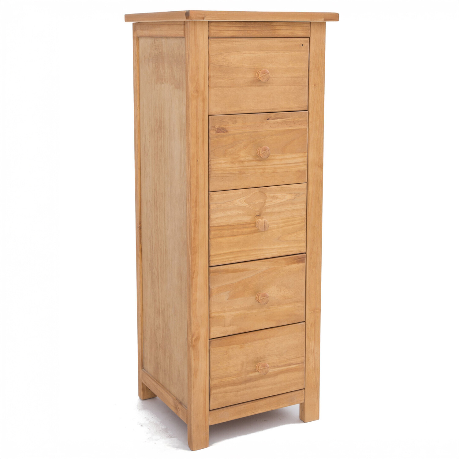 Lugo 5 Drawer Narrow Chest - Grey / Brass