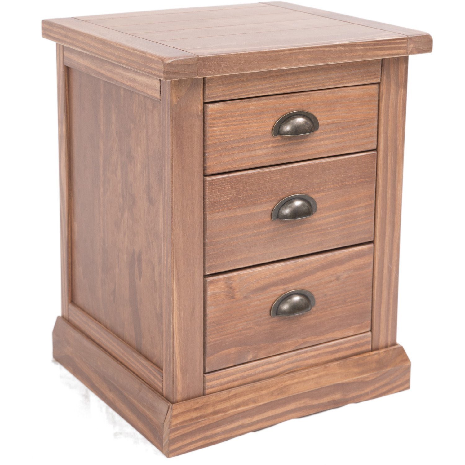 Cabinet Bits Tirolo 3 Drawer Bedside Cabinet - Brown