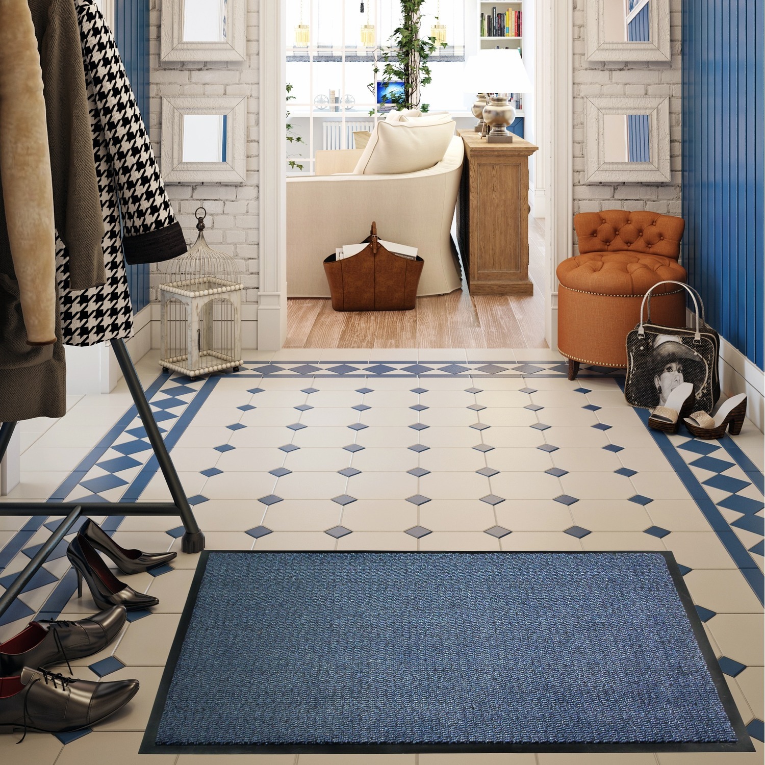 Floortex Doortex Advantagemat Blue Indoor Entrance Mat Doormat - Blue / 60X90cm