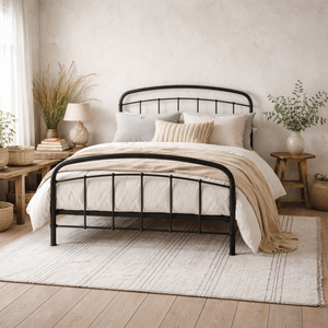 France 5ft King Metal Bed Frame with Headboard and Footboard