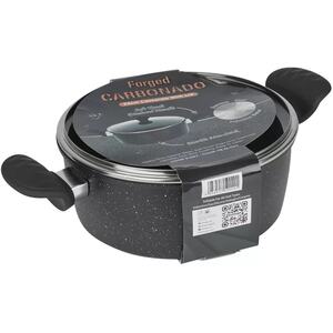 24cm Stainless Steel Induction Casserole Pot- Soft Touch Handles - Black
