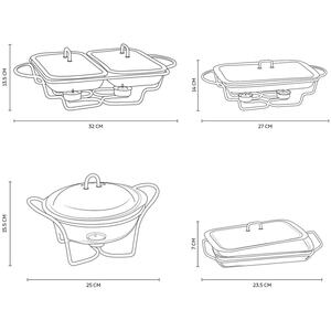 Berlinger Haus Stainless Steel Silver Double Food Warmer Tray