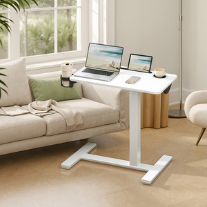 VASAGLE Overbed Table with Wheels, Mobile Standing Computer Desk, 80 x 45 cm