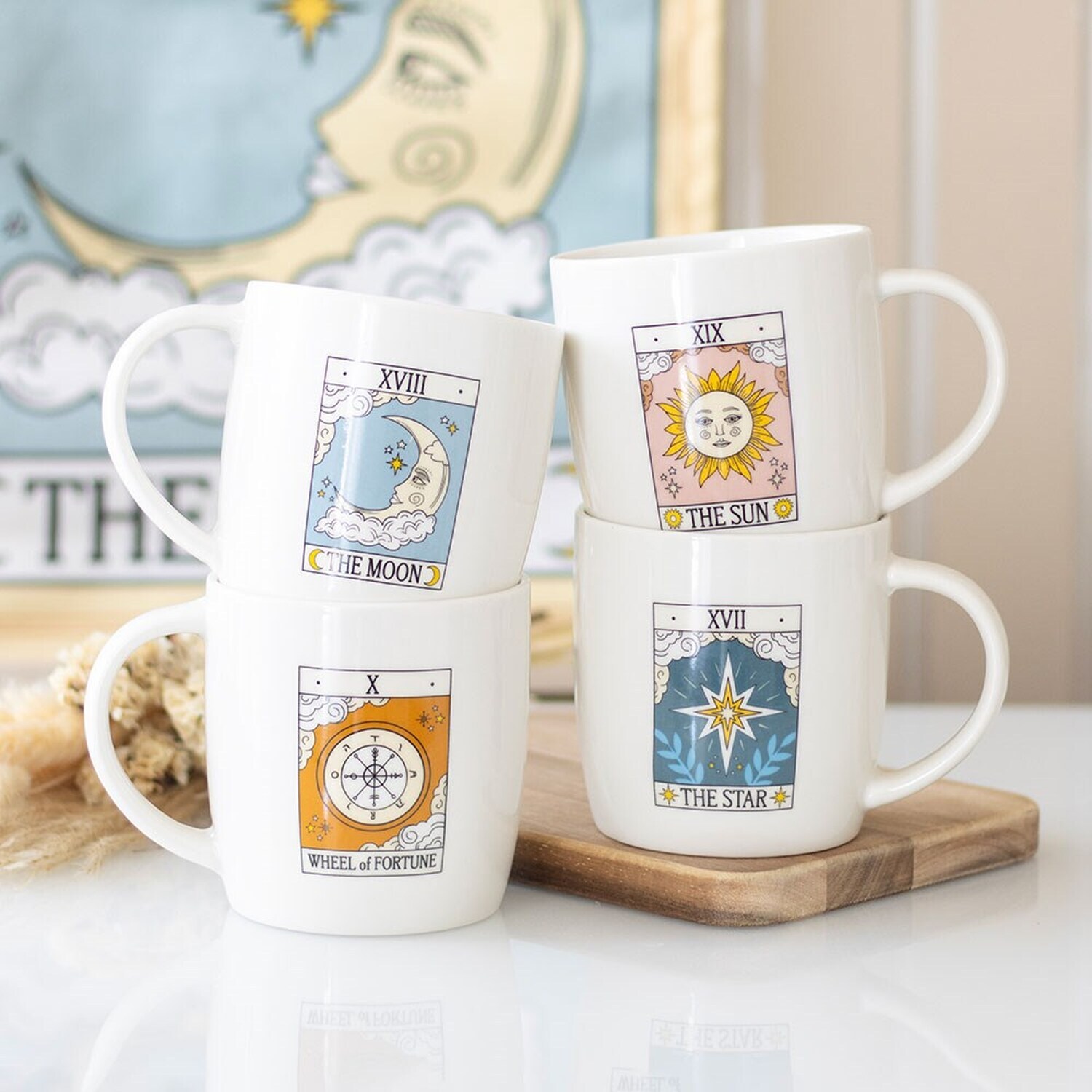 Image of Set of 4 Vintage Tarot Mugs&hellip;