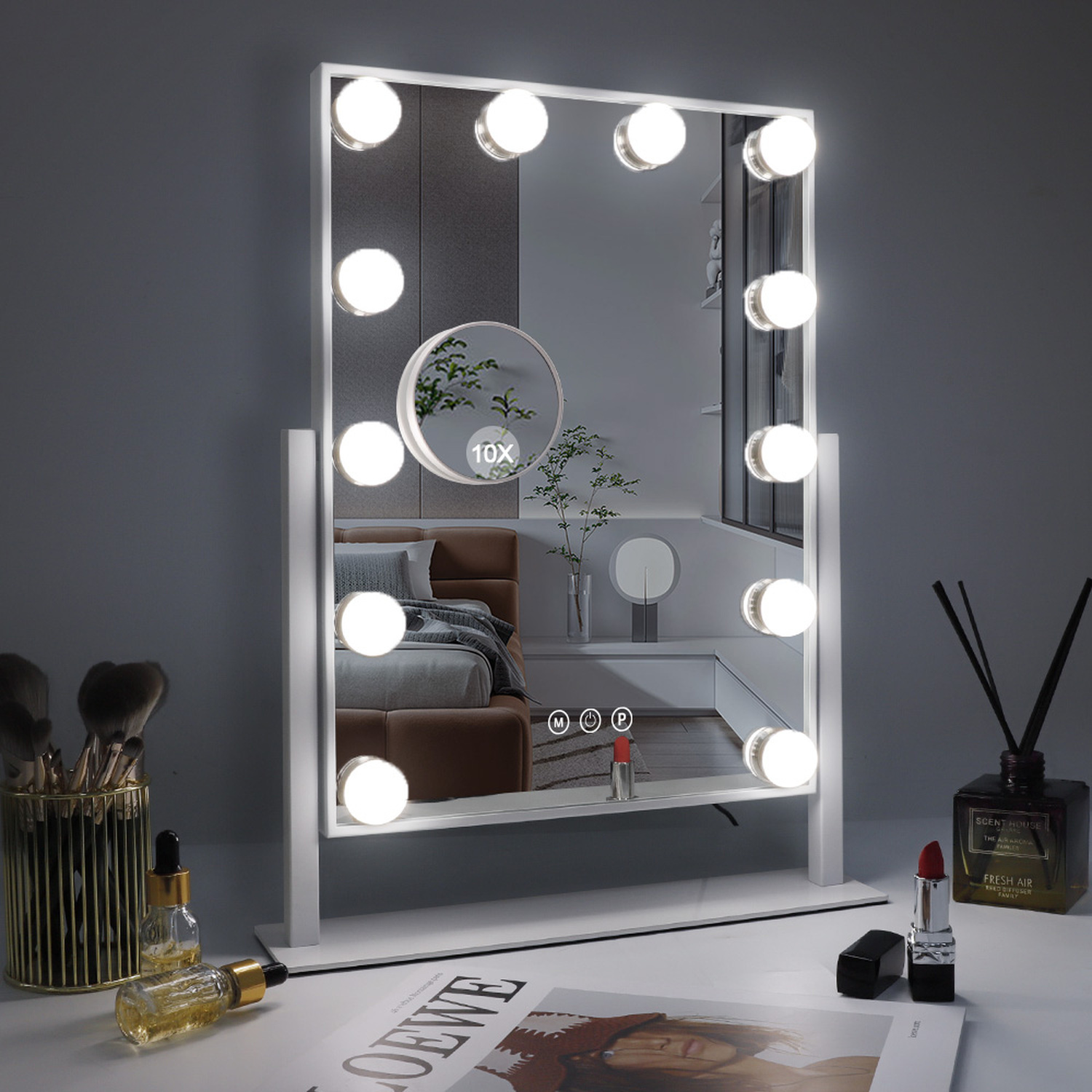 Image of FENCHILIN Hollywood Vanity Mirror with Lights&hellip;