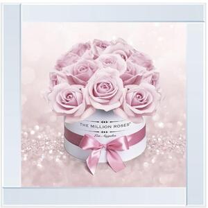 Pink flower box Glitter Liquid Wall Art