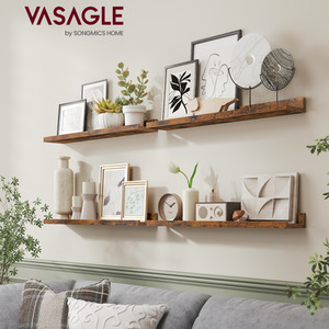 Wall Shelves, Set of 2 Wall Mounted Floating Shelves,Raised Edges