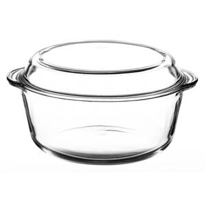 Set of 2 Pasabahce Glass Round Large Casserole - Clear
