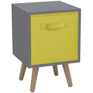 Grey 1-Drawer Cube Shelving Unit with Scandinavian Legs