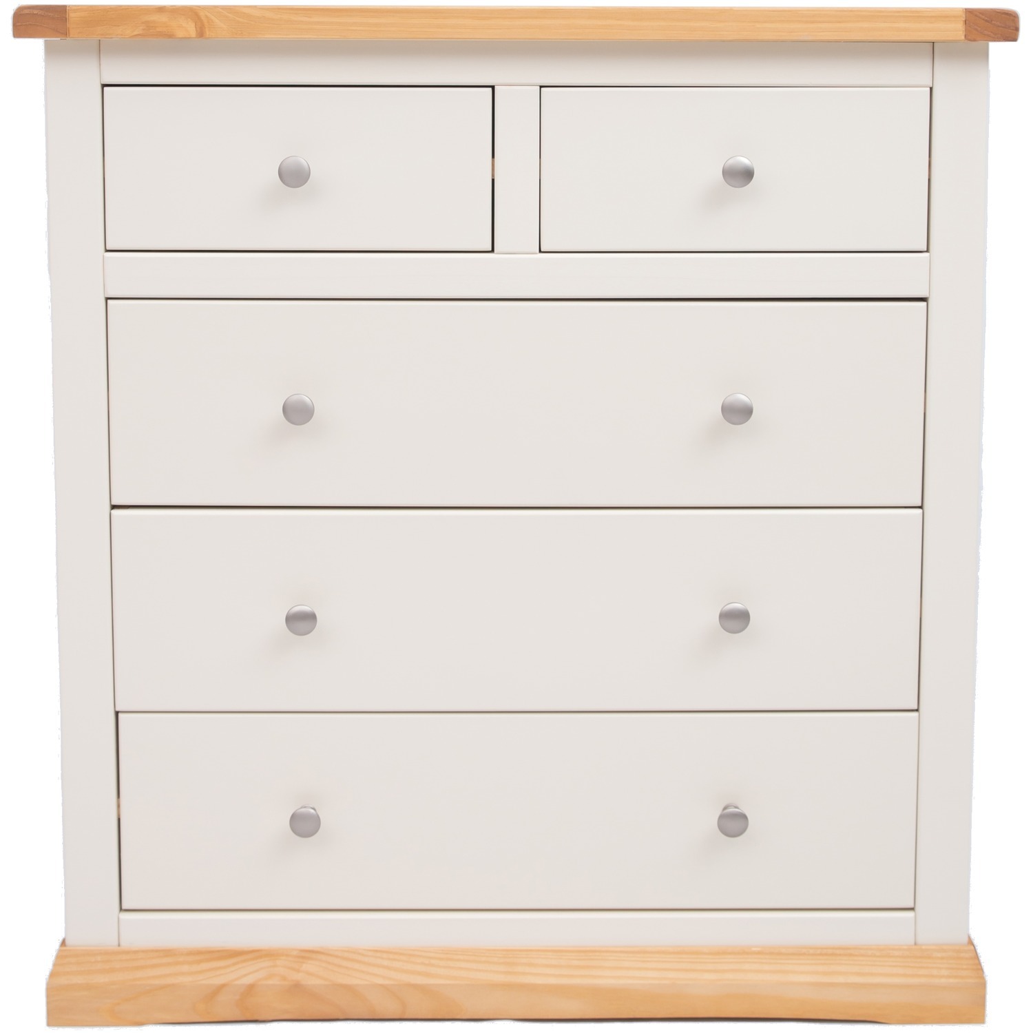 Trevi 2 over 3 Drawer Chest - White / Wood