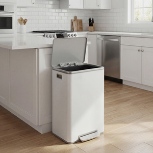 Kitchen Bin 50 L, with 15 Bin Bags, Stainless Steel
