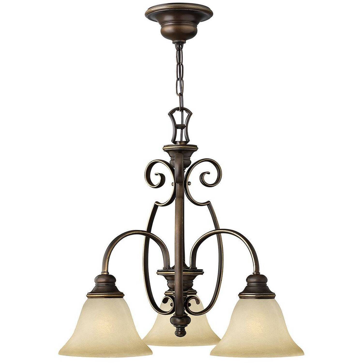 Elstead Cello Multi Arm Chandelier 3 Light Antique Bronze Finish, E27 - Antique Bronze