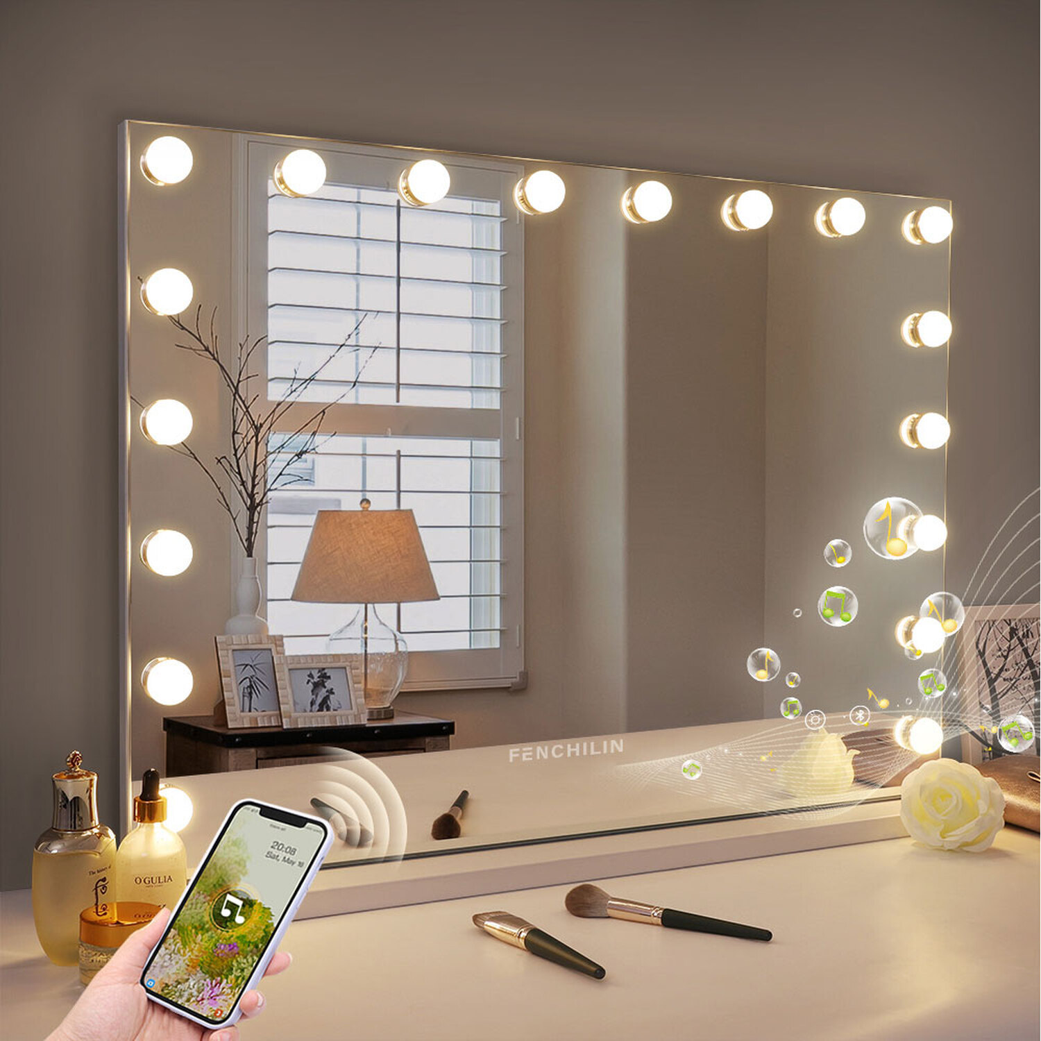 Image of FENCHILIN Bluetooth Hollywood Vanity Make Up&hellip;