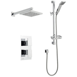 Chrome Concealed Mixer Shower With Adjustable  Slide Rail  Overhead Drencher