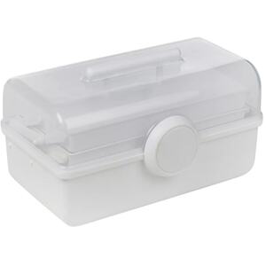 Plastic 3-Tier Cantilever Sewing Craft Box - White